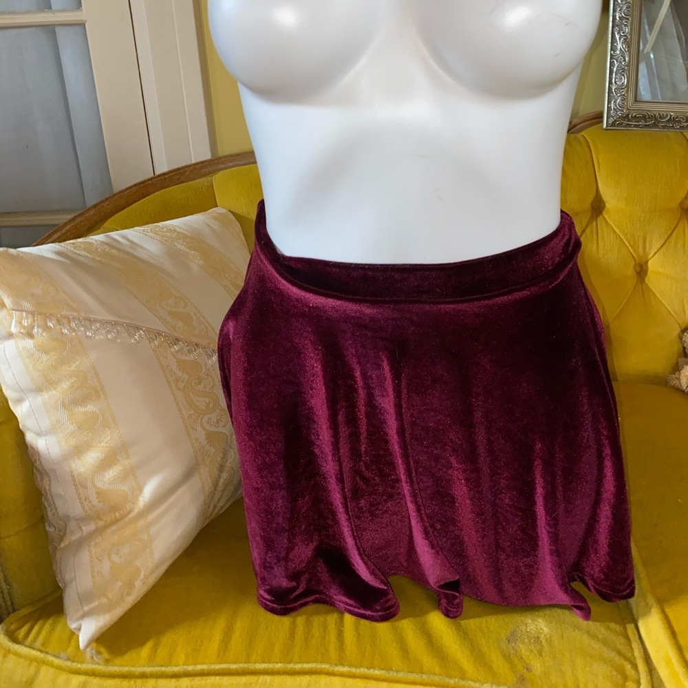 Velvet mini skirt